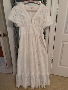 Skies are Blue White Eyelet Maxi Dress